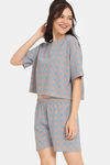 Rosaline Slangsync Knit Cotton Short Set -Autumn Sunset — thumbnail 2